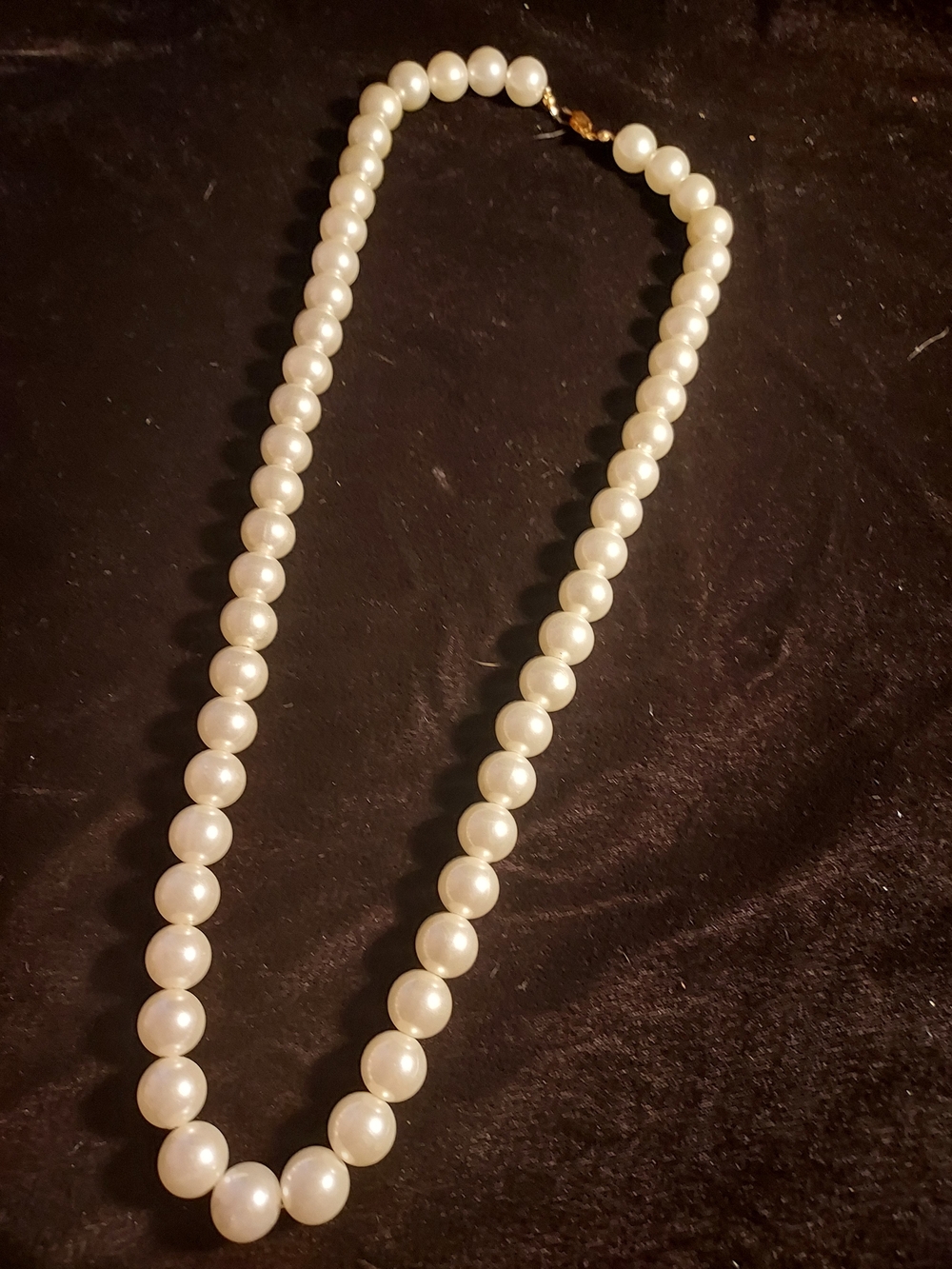 Classic White Faux Pearl Necklace - Unbranded 31"